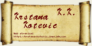 Krstana Kotević vizit kartica
